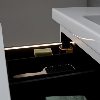 Geberit iCon washbasin cabinet with integrated light strip Geberit iCon washbasin cabinet with integrated light strip