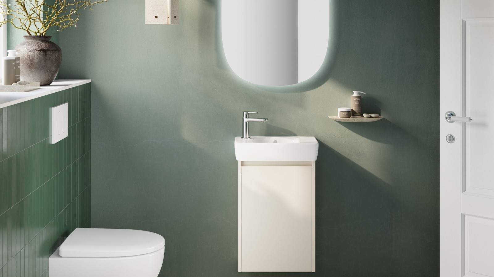 Compact bathroom furniture from the Geberit Selnova Compact series Compact bathroom furniture from the Geberit Selnova Compact series