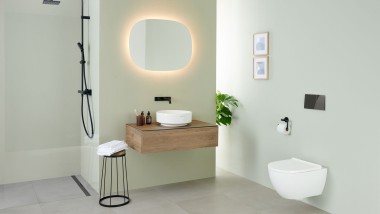 Geberit VariForm washbasin with Geberit Option mirror