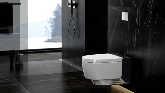Shower toilet Geberit AquaClean Mera Comfort for optimal cleansing of the genital area.