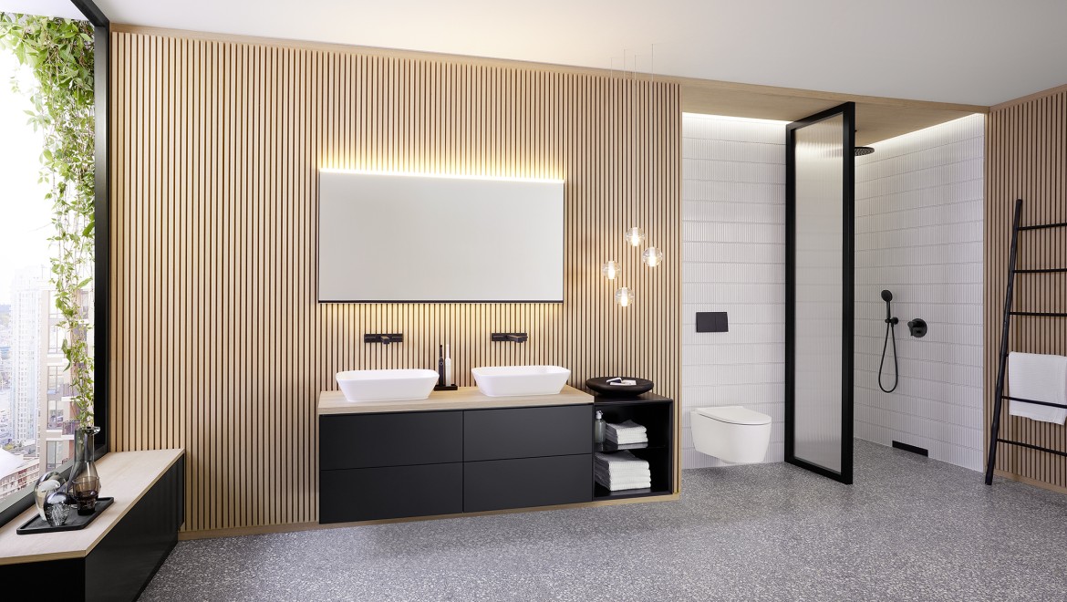 Large bathroom with Geberit ONE
