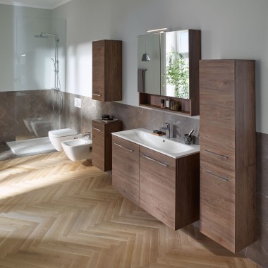 Geberit Selnova double washbasin with bathroom furniture
