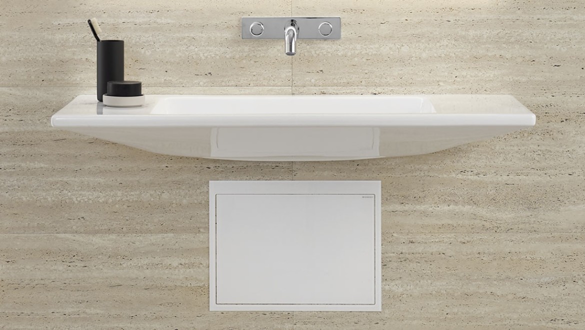 Less dust traps thanks to concealed trap with Geberit ONE washbasin