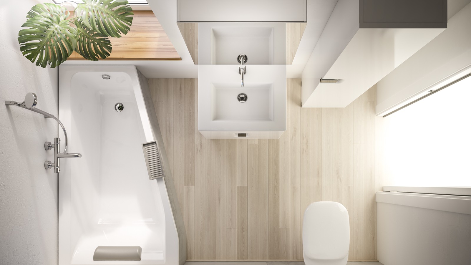 Bathroom with small floor plan Bathroom with small floor plan