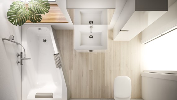Bathroom with small floor plan Bathroom with small floor plan