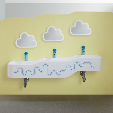 Geberit Bambini play and washspace in ocean blue and light blue Geberit Bambini play and washspace in ocean blue and light blue