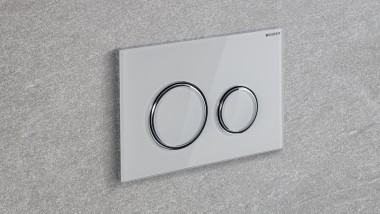 Geberit Sigma21 in white glass Geberit Sigma21 in white glass