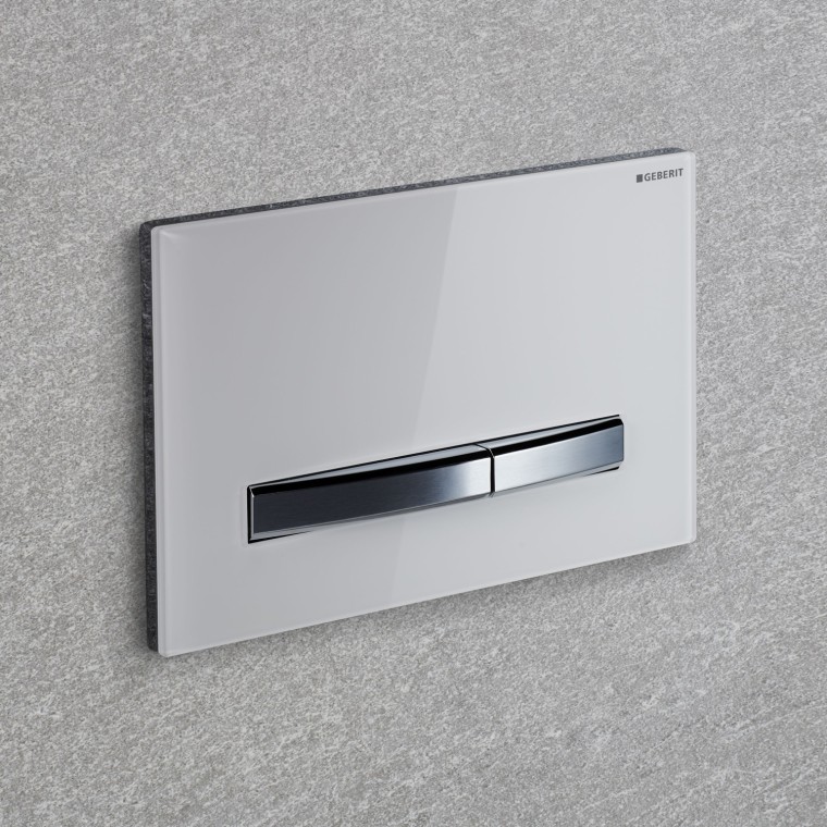 White Geberit Sigma50 actuator plate