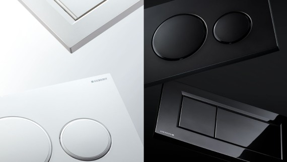 Geberit Sigma20 and Sigma30 flush plates in white and black Geberit Sigma20 and Sigma30 flush plates in white and black