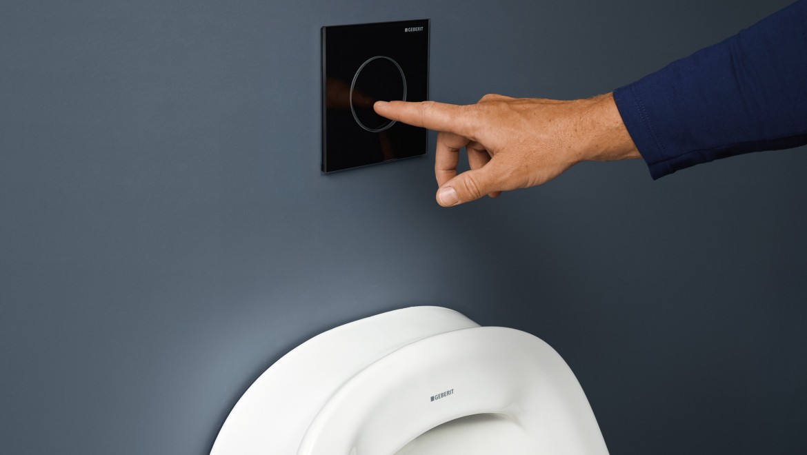 Urinal Flush plate - Type40 round in black