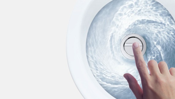 Geberit flushing technology with flush valve and float valve Geberit flushing technology with flush valve and float valve