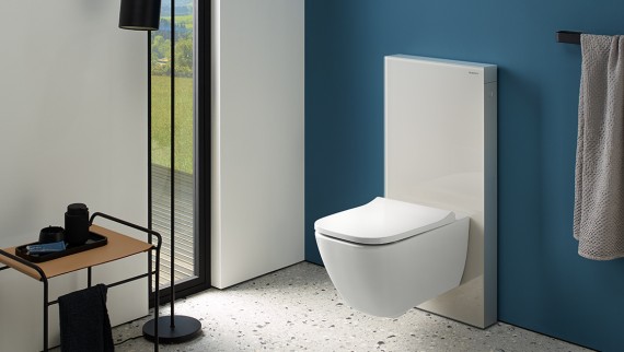 Geberit sanitary module Monolith in sand grey (© Geberit) Geberit sanitary module Monolith in sand grey (© Geberit)