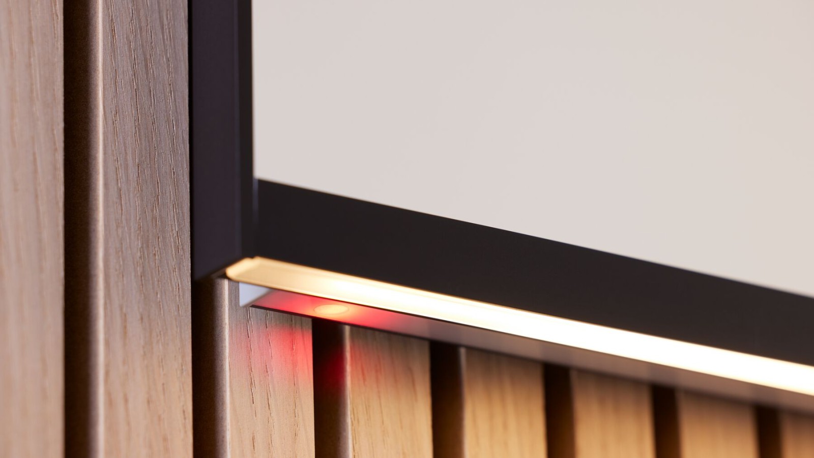 Geberit Plus Square 125cm in matt black with indirect light strip. Geberit Plus Square 125cm in matt black with indirect light strip.