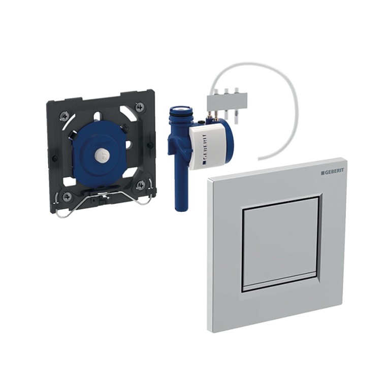 Urinal control with pneumatic flush actuation Urinal control with pneumatic flush actuation