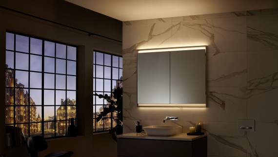 Geberit ONE mirror cabinet with ComfortLight