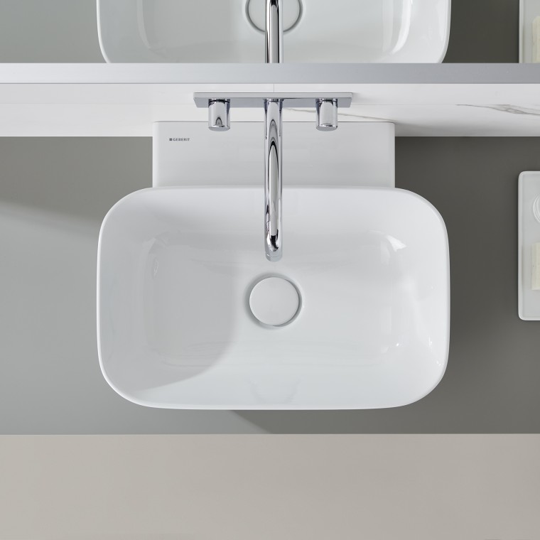 Geberit ONE lay-on washbasin in bowl shape design