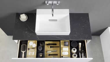 Geberit ONE open drawer with organisation system Geberit ONE open drawer with organisation system
