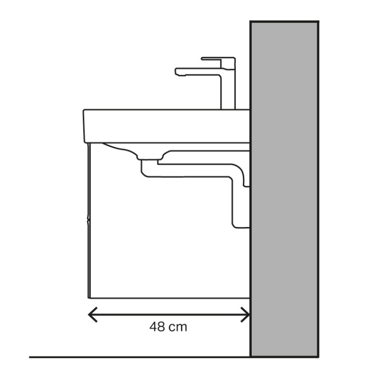 Washbasin figure for vertical drains