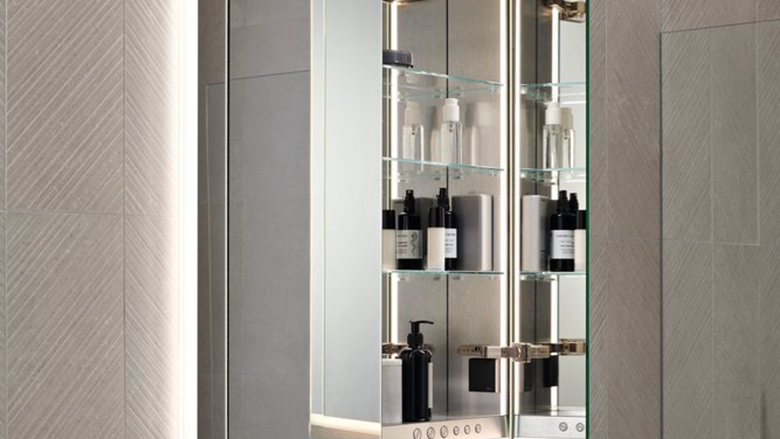 Geberit ONE mirror cabinet integrated behind the wall Geberit ONE mirror cabinet integrated behind the wall