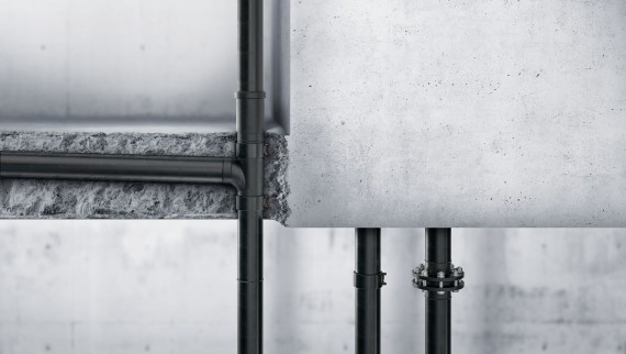 Geberit PE and fittings are welded and can also be laid in concrete.