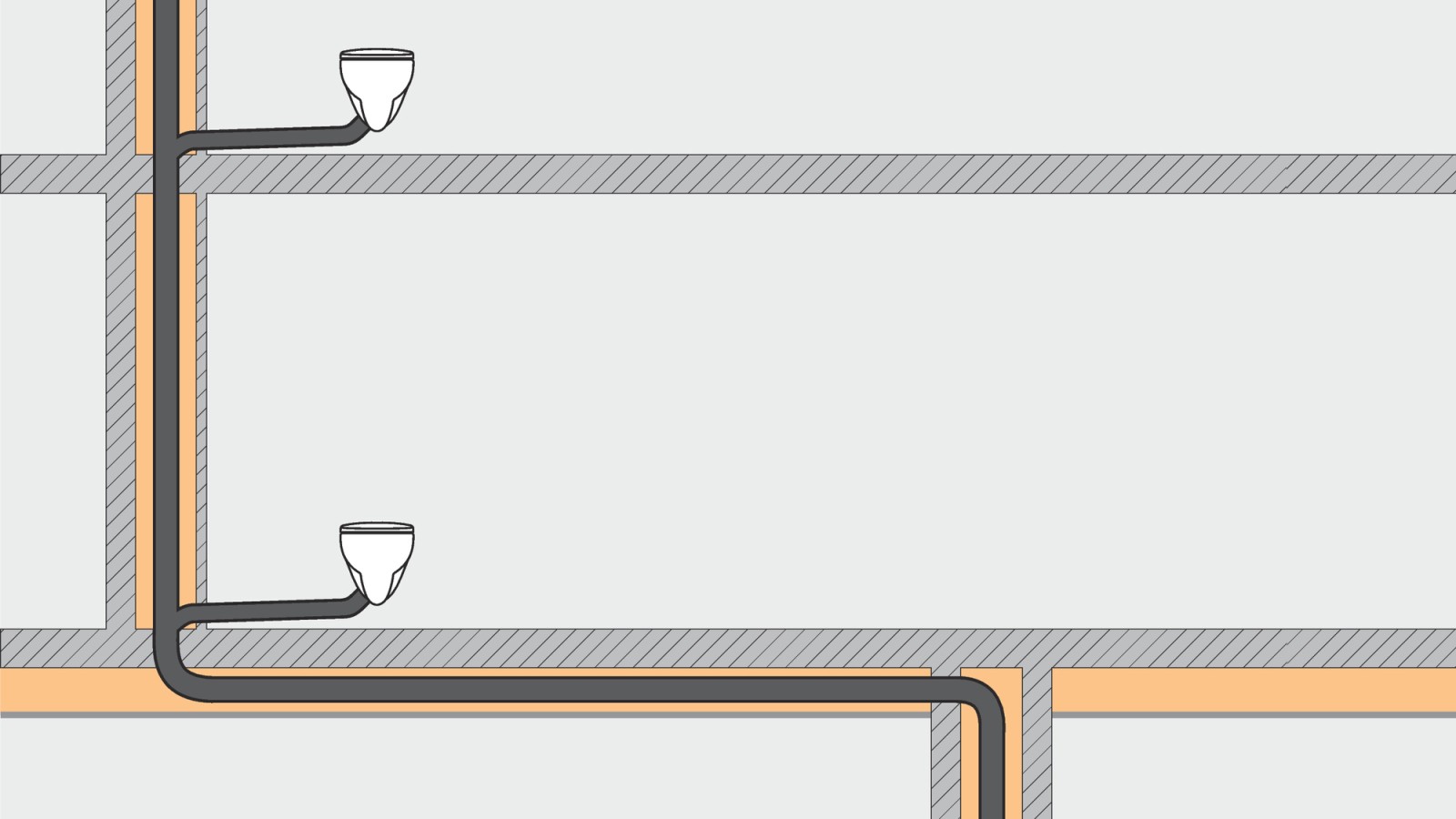 Drainage systems using Geberit SuperTube require less space and provide more freedom when planning. Drainage systems using Geberit SuperTube require less space and provide more freedom when planning.