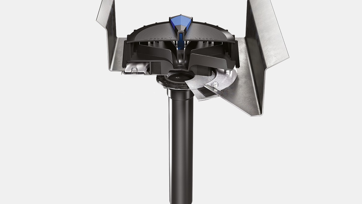 Geberit Pluvia outlet flanged in the gutters Geberit Pluvia outlet flanged in the gutters