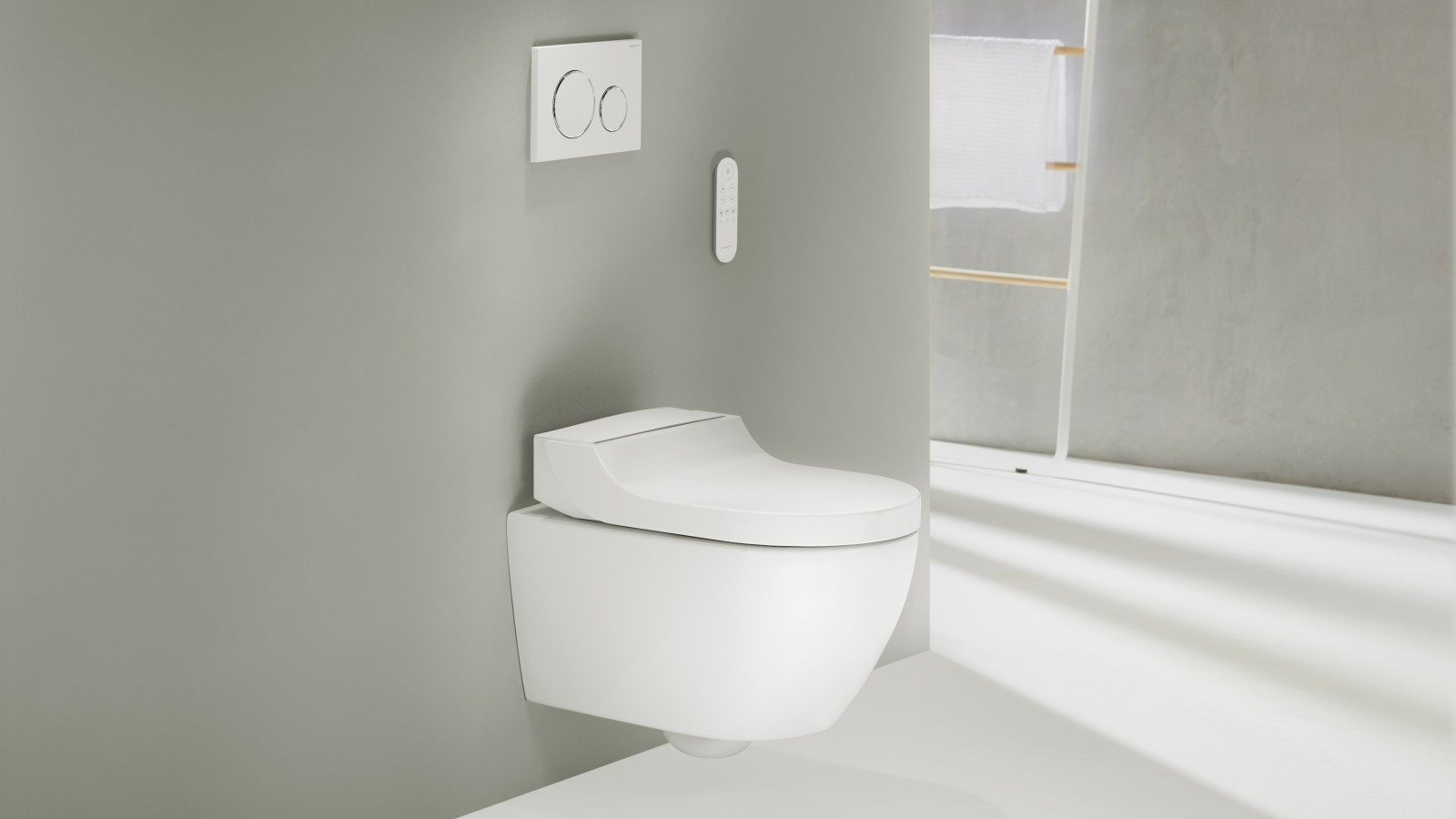 Geberit AquaClean Tuma shower toilet with flexible attachment Geberit AquaClean Tuma shower toilet with flexible attachment