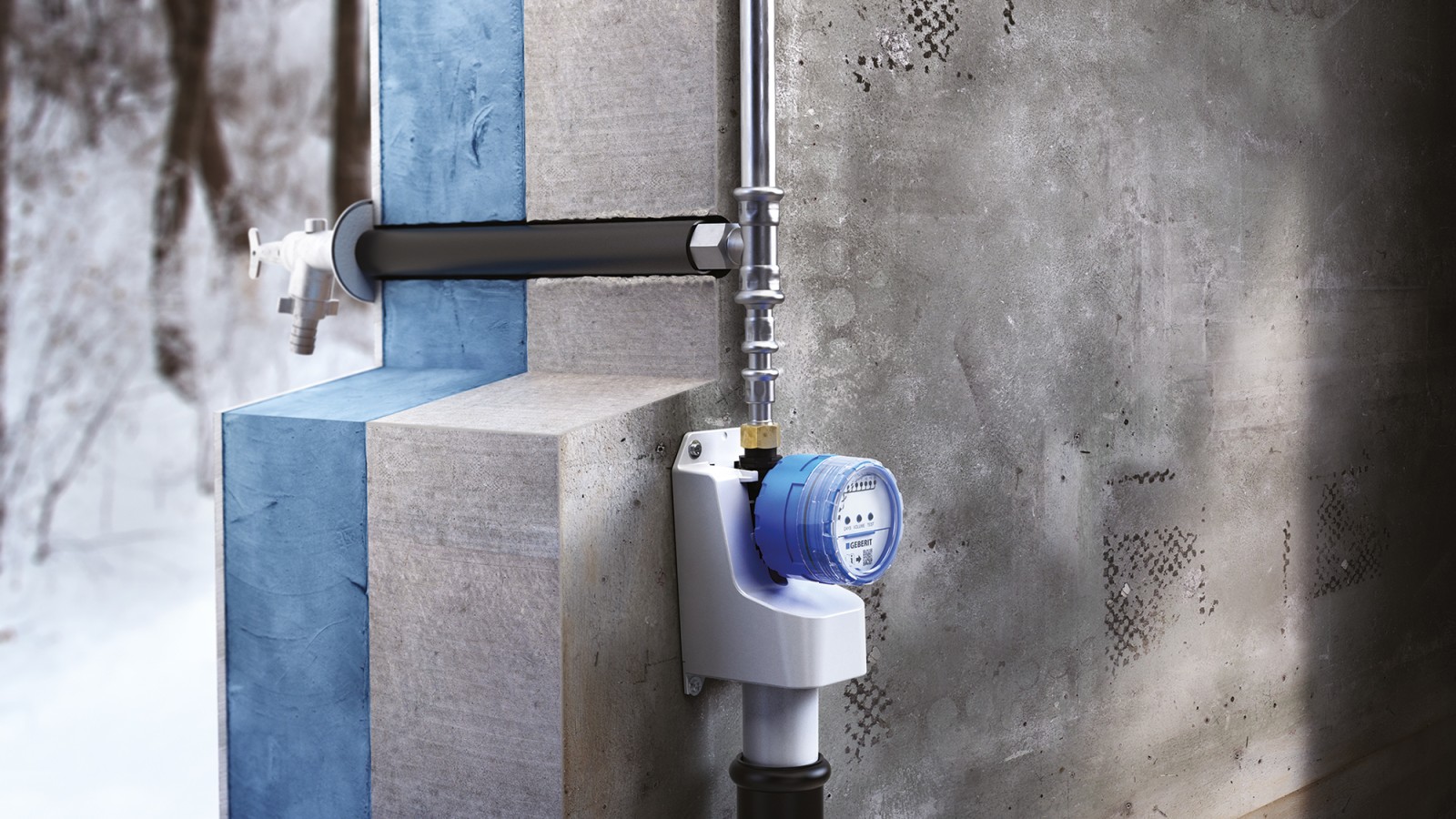 Geberit HS01 hygiene flush unit on pipes that are only used at certain times of the year (© Geberit) Geberit HS01 hygiene flush unit on pipes that are only used at certain times of the year (© Geberit)