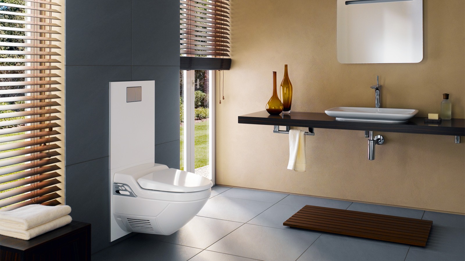 In the 1990s, tranquil design returned – which is why bathrooms became slightly larger In the 1990s, tranquil design returned – which is why bathrooms became slightly larger