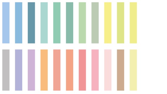 Pastel tones at a glance