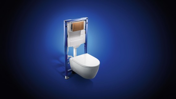 Geberit Sigma concealed cistern with iCon wall-hung WC TurboFlush and Sigma40 flush plate