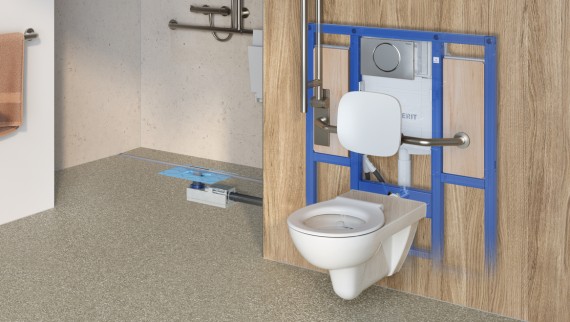Geberit WC system in the Standard product range for barrier-free sanitary rooms