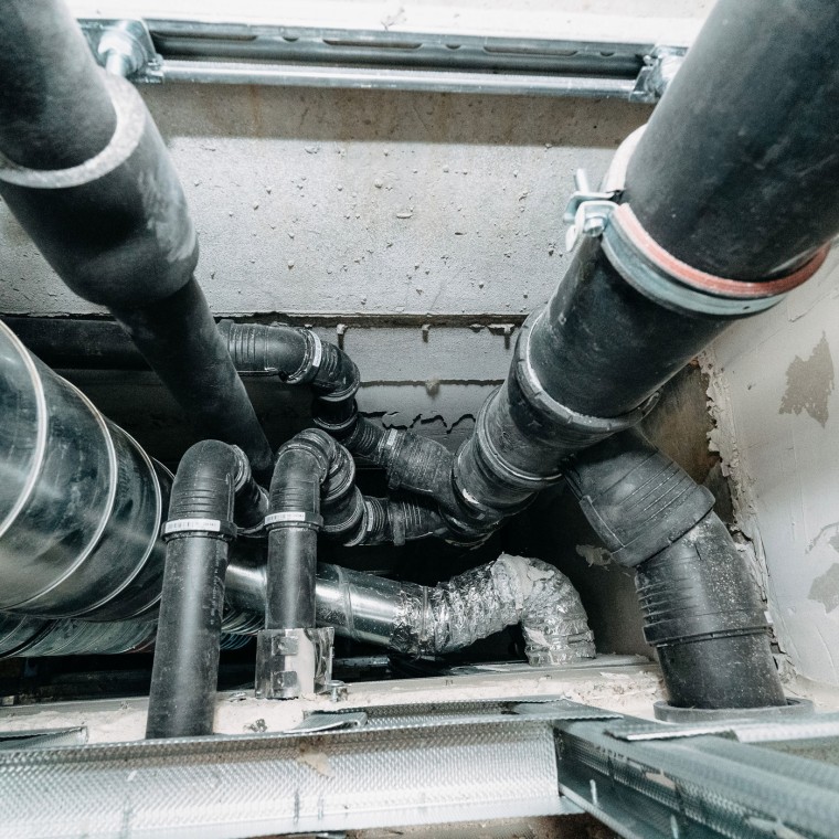 Geberit Silent-Pro SuperTube stack in the duct