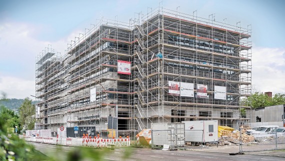 AMF logistics centre in Fellbach, Germany, during construction AMF logistics centre in Fellbach, Germany, during construction