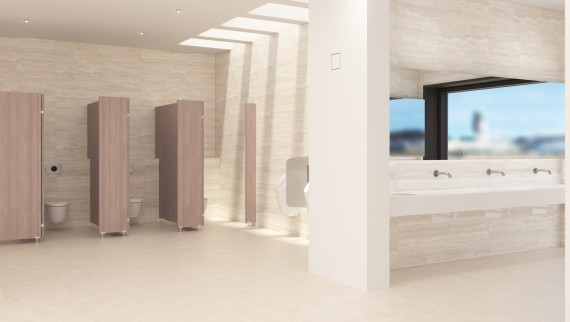 Sanitary room in non-residential construction (© Geberit) Sanitary room in non-residential construction (© Geberit)
