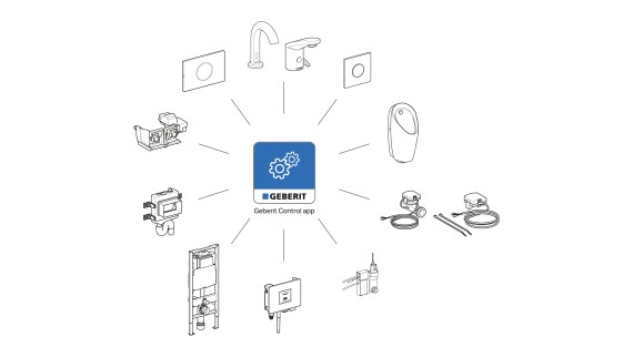Overview of Geberit Control app with GEBUS sensors Overview of Geberit Control app with GEBUS sensors
