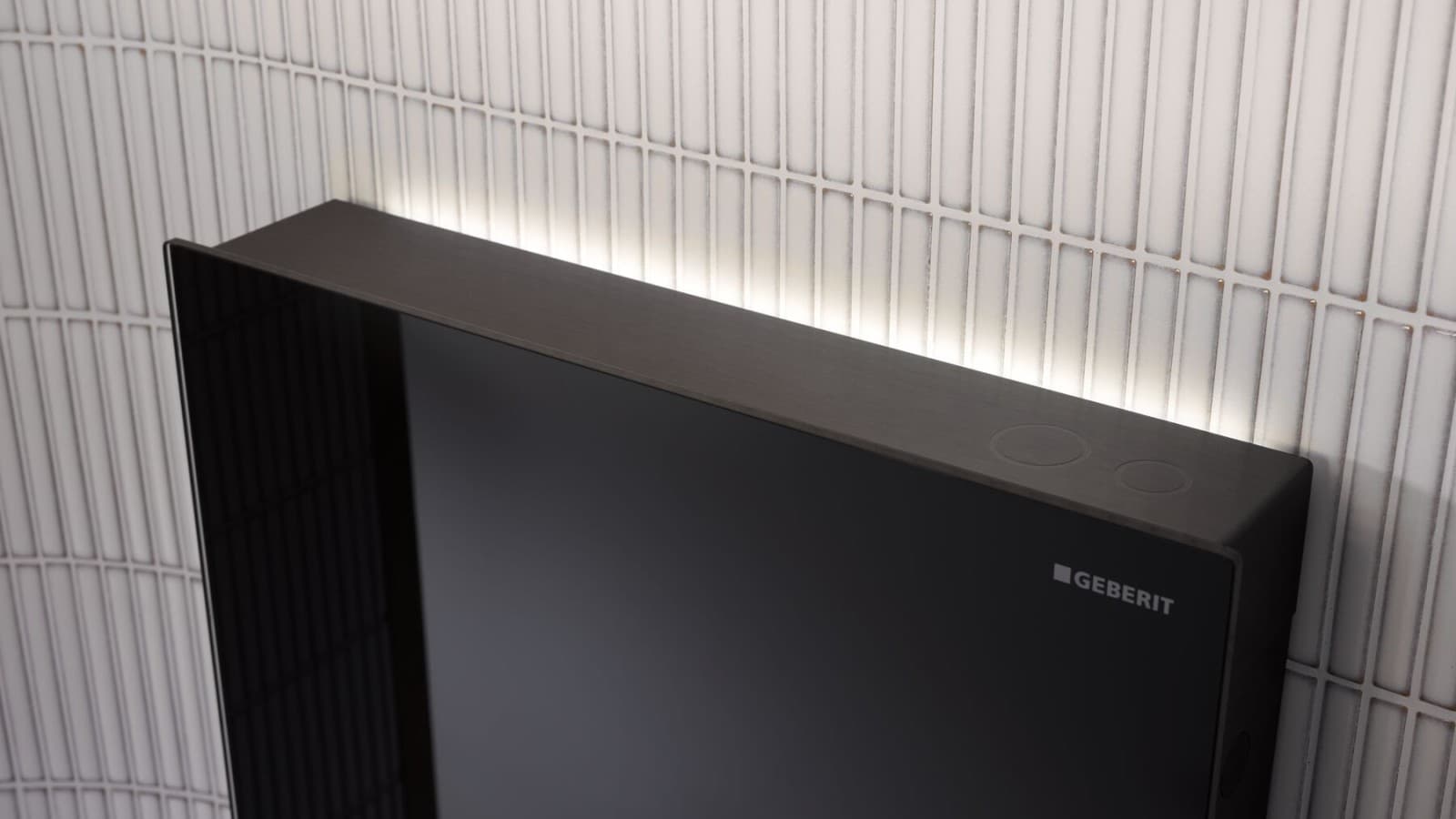 Geberit Monolith Plus with ComfortLight glass front black (© Geberit) Geberit Monolith Plus with ComfortLight glass front black (© Geberit)