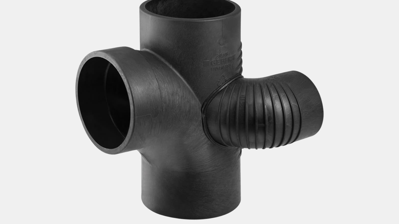 Geberit Silent-db20 duct branch fitting 88.5°, swept-entry, left Geberit Silent-db20 duct branch fitting 88.5°, swept-entry, left