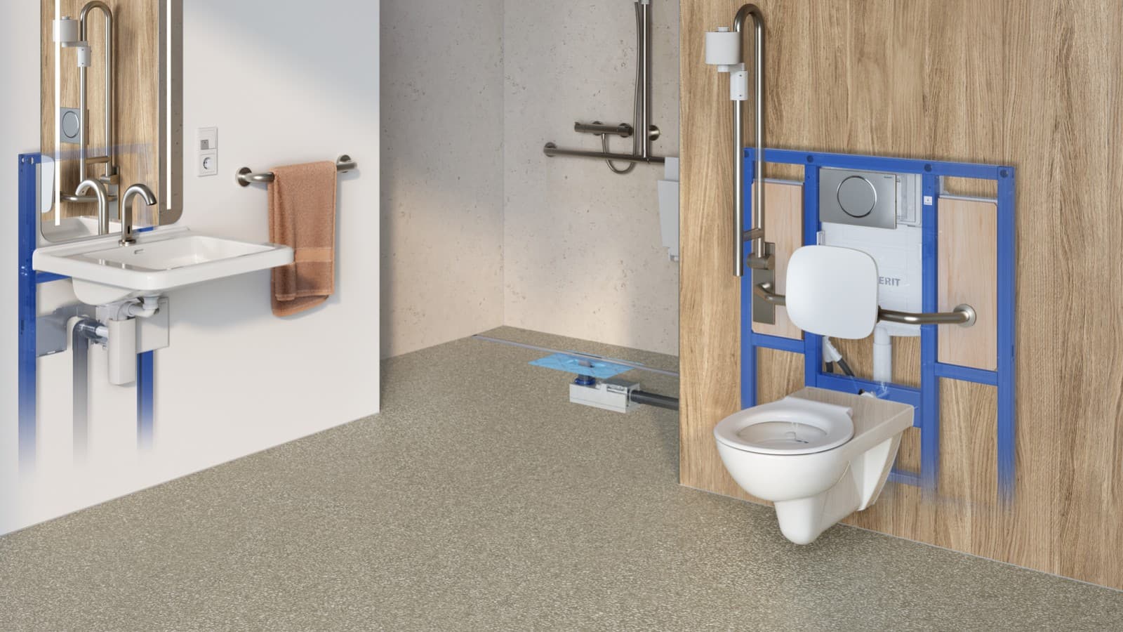 Geberit WC system in the Standard product range for barrier-free sanitary rooms Geberit WC system in the Standard product range for barrier-free sanitary rooms
