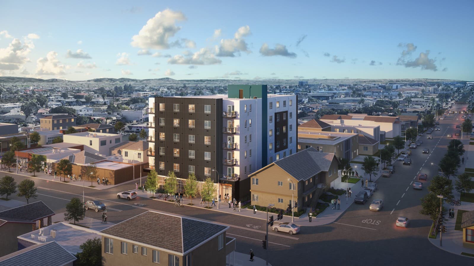 Visualisation of a prefabricated building project in the USA. (© Geberit) Visualisation of a prefabricated building project in the USA. (© Geberit)