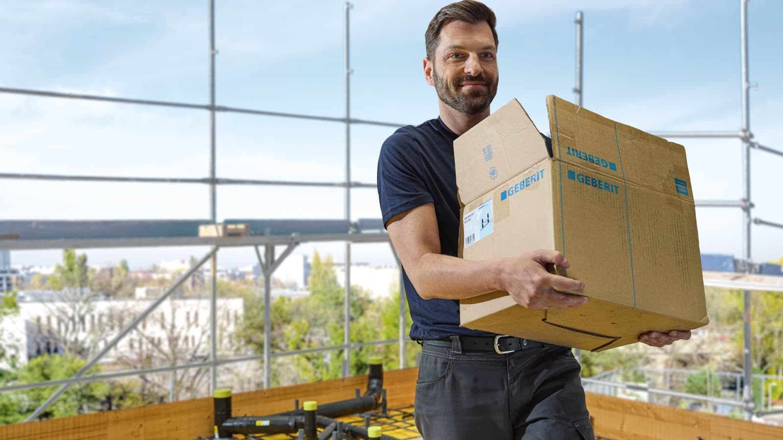 The Geberit cast-in concrete bracket is easier to transport The Geberit cast-in concrete bracket is easier to transport