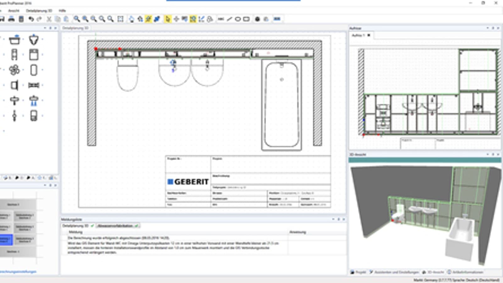 Detailed planning 3D in Geberit ProPlanner Detailed planning 3D in Geberit ProPlanner