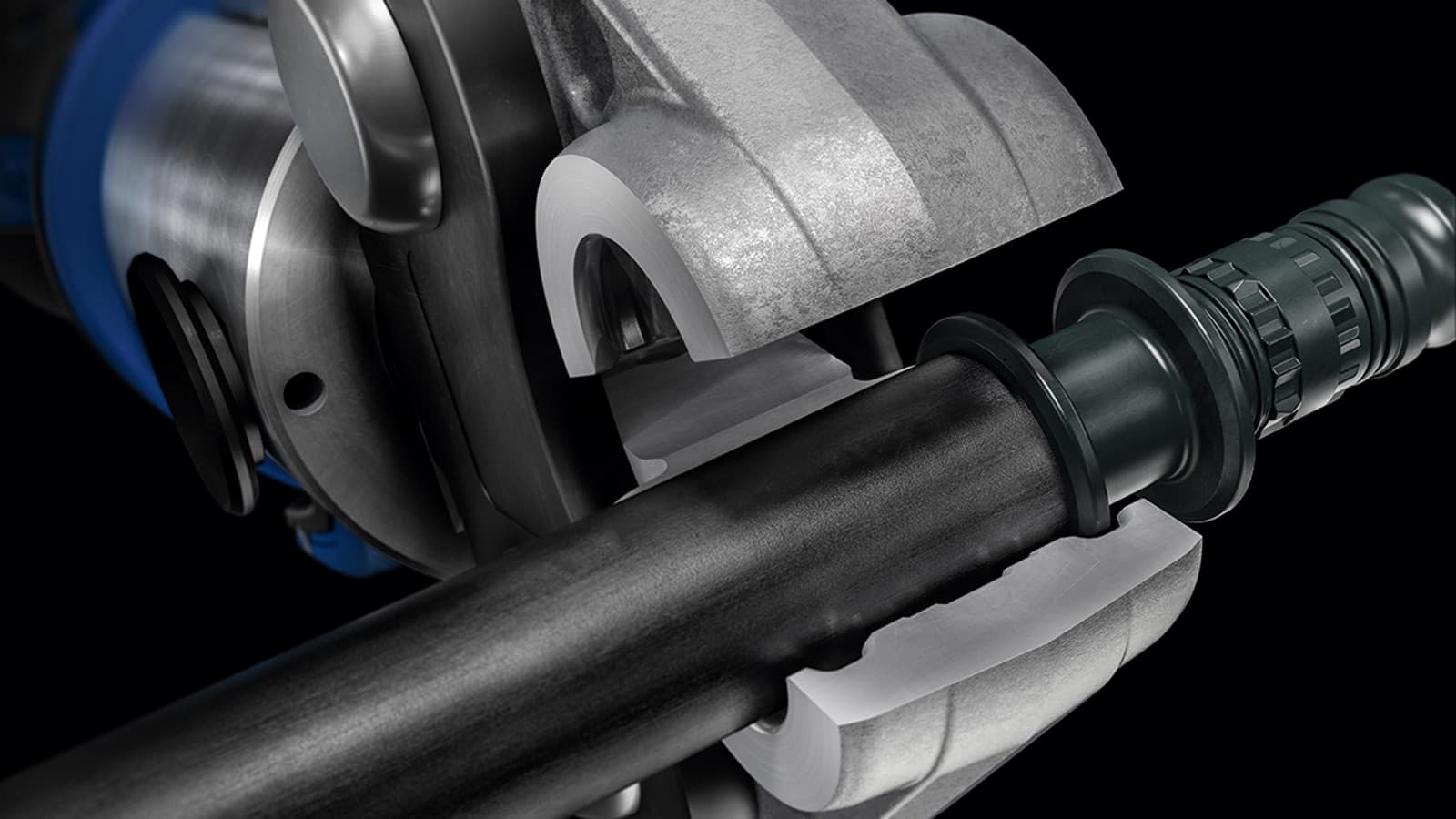 Pressing jaw with Mepla pipe Pressing jaw with Mepla pipe