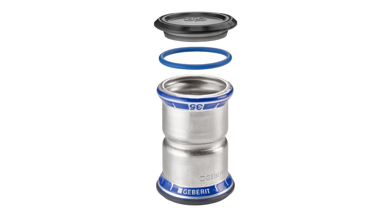 Geberit Mapress Stainless Steel, FKM, blue: for use with oil-containing media