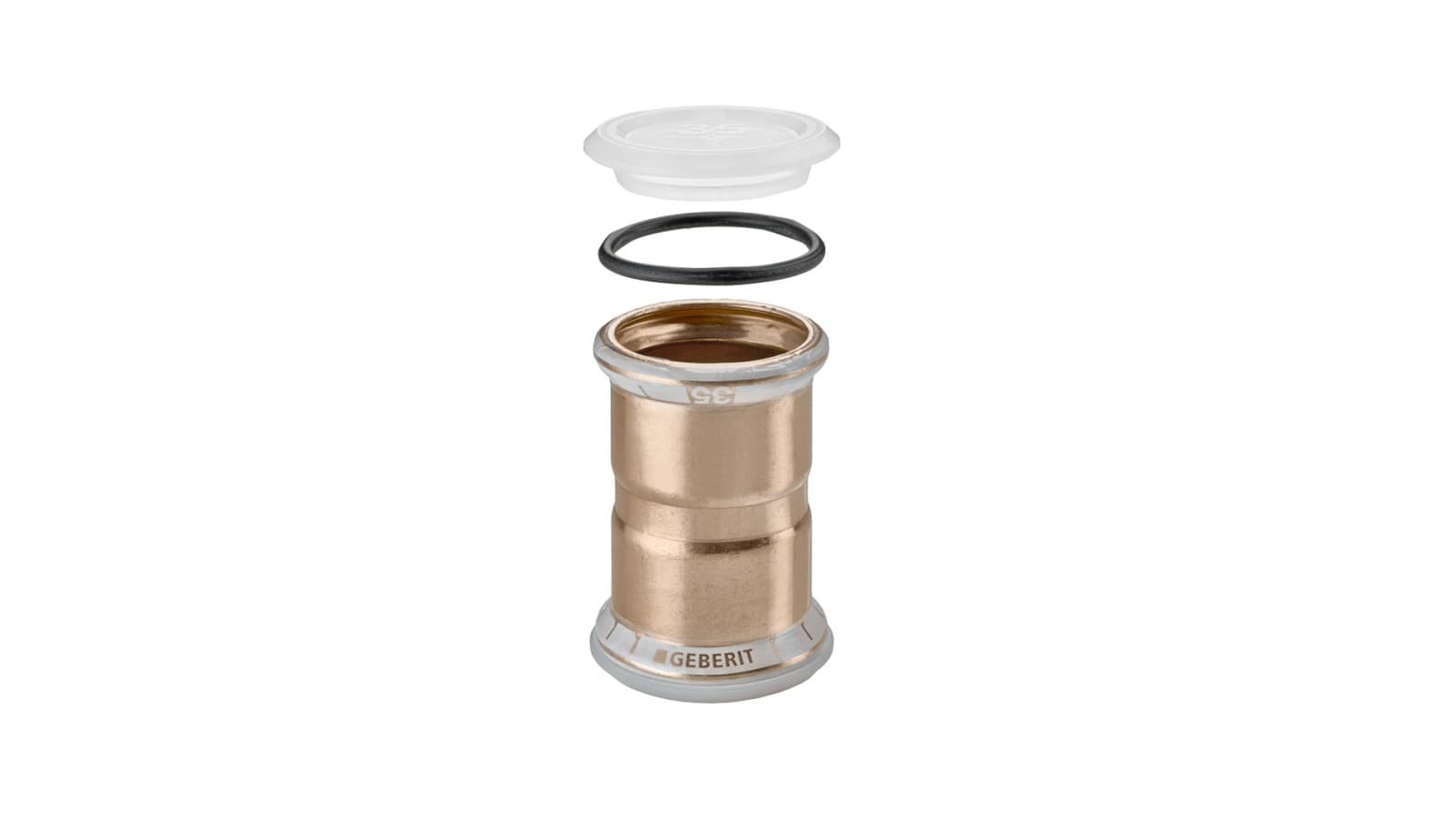 Geberit Mapress Copper fitting with white pressing indicator